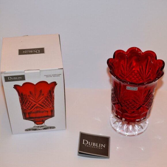 Godinger Irish Crystal Other - NIB/NWT Red Godinger Irish Crystal Hurricane Candle Holders